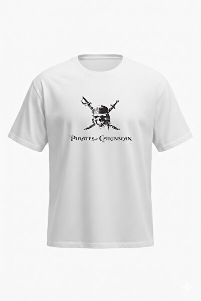 DASH WEAR Pirates of the Caribbean T-Shirt - White Printed Oversize Crew Neck...