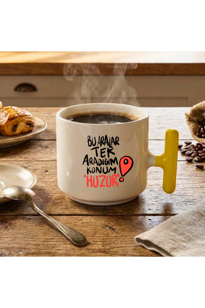 Finka Dekor كوب سيراميك مطبوع عليه "هذا هو المكان الذي أبحث عنه السلام" - أصف...