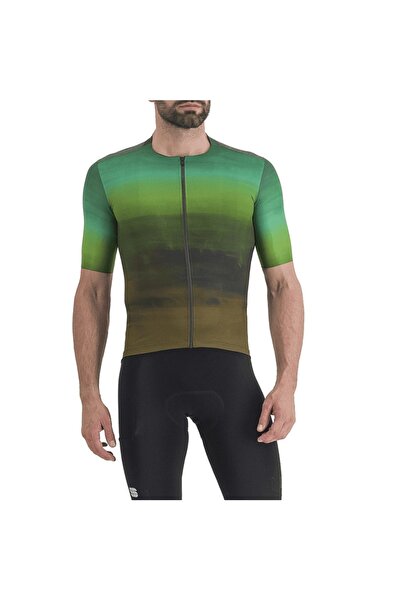 Sportful Flow Supergiara Men's Cycling Jersey-Green/Brown-S