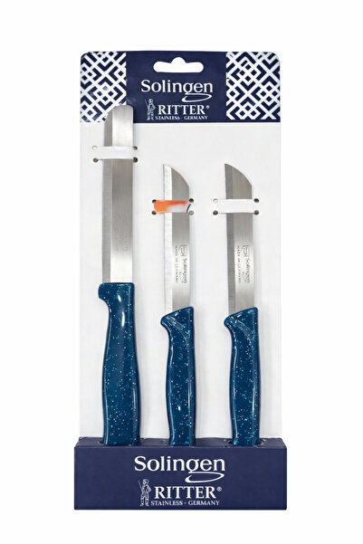 Solingen Ritter Orjinal 3 lü Bıçak Seti 2 Meyve + 1 Sebze Doğrama Bıçağı Siml...