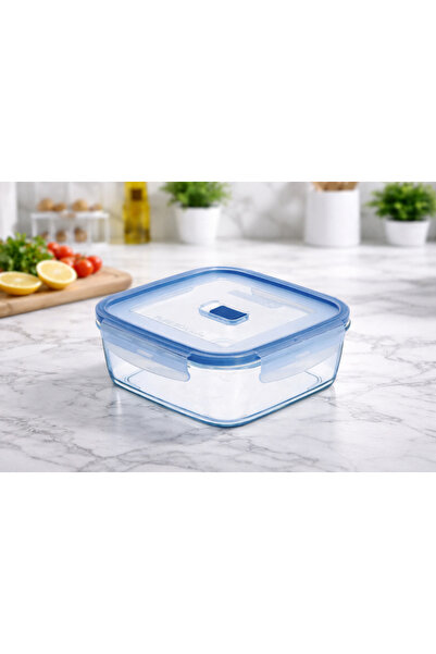Luminarc Square Glass Storage Container 1220 Cc Pure Box Active 1 Piece Valve...