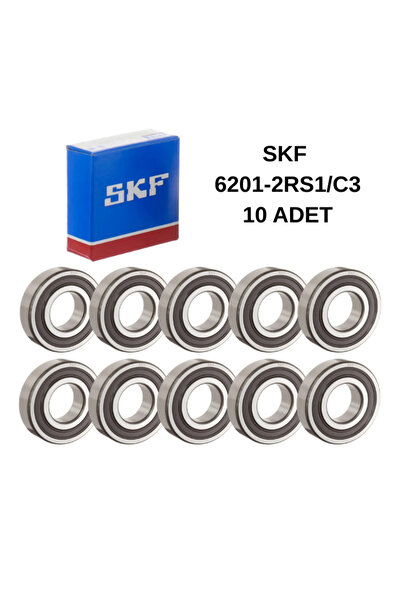 SKF 6201-2RS1/C3 Rulman (12x32x10) Sabit Bilyalı-10 Adet