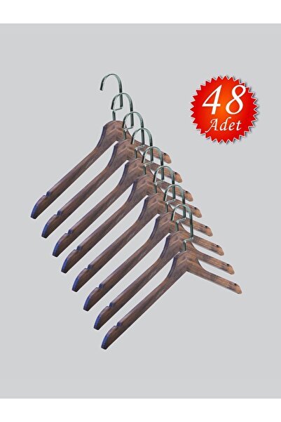 NYN Wooden (Lama Silver Hook) Blouse, Dress, T-Shirt Hangers 48 Pieces