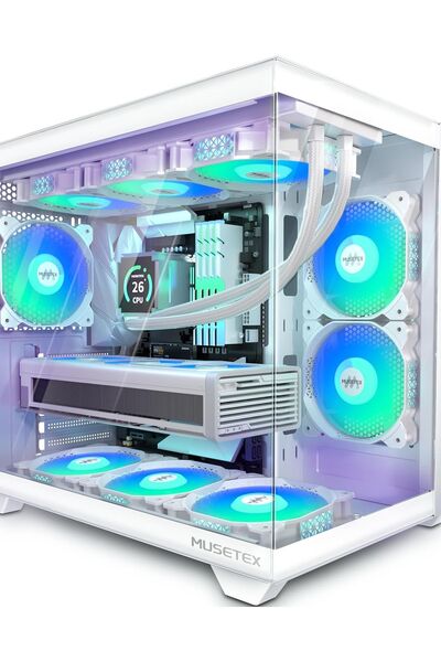 Dotail MUSETEX Y6 PC case, 47x42x21cm, Mid Tower ATX, 6 ARGB PWM fans, temper...