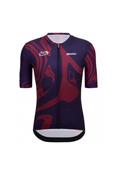 Santini Men's Cycling Jersey Bordeaux-Red/Blue-S