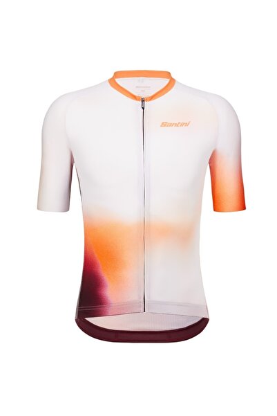 Santini Tricou ciclism Ombra-Alb/Portocaliu-L