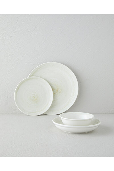 English Home Marlon Porselen Yemek Takımı 16 Parça 4 Kişilik Krem - Yeşil