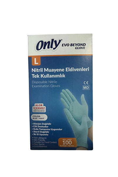 BİGÜMEX Nitrile Examination Gloves Disposable Size L Blue