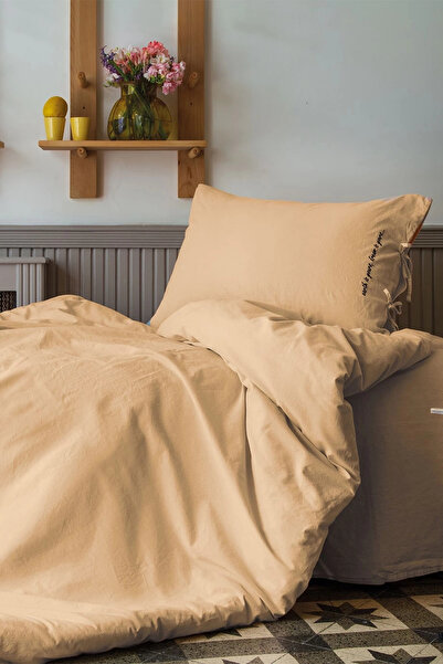 İssimo Home Dreamers Şarap Pembe Yıkanmış Nakışlı %100 Pamuk Poplin Nevresim ...