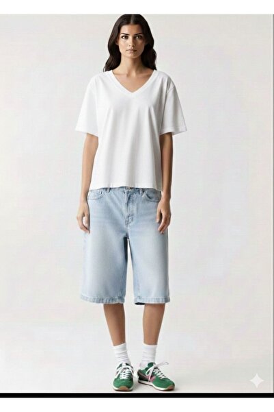 CNG MODA Basic Combed Modal Relaxed V-Neck T-Shirt