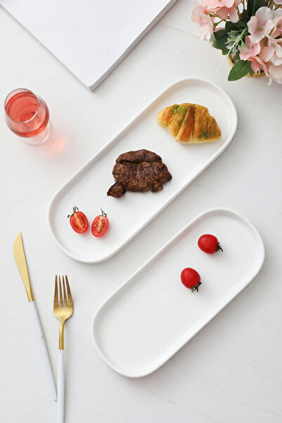 GÖNÜL Oval Tabak 26,2x7x1,9 cm – Dar Uzun Sunum ve Servis Tabağı