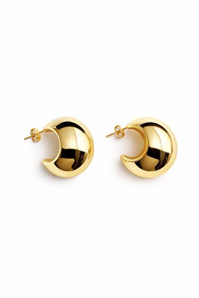 Gold Renk Oval Bombe Küpe