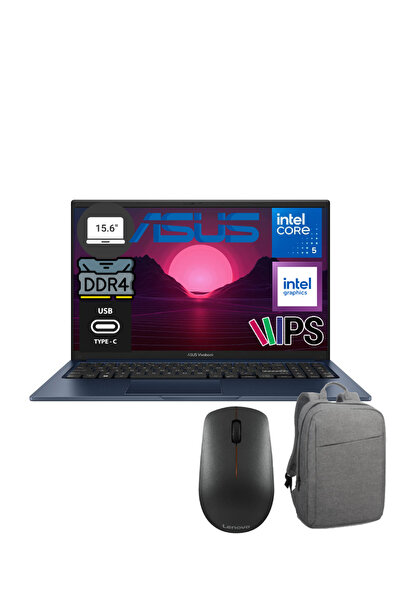 ASUS Vivobook 15 X1504VA-BQ4101SM Intel Core 5 120U 8GB 512GB W11P 15.6" Bilg...