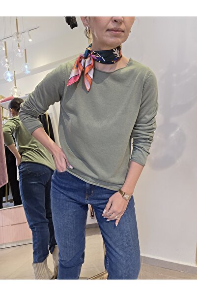 Butik Kadın, Bisiklet Yaka, Uzun Kollu, Merserize Triko Kazak