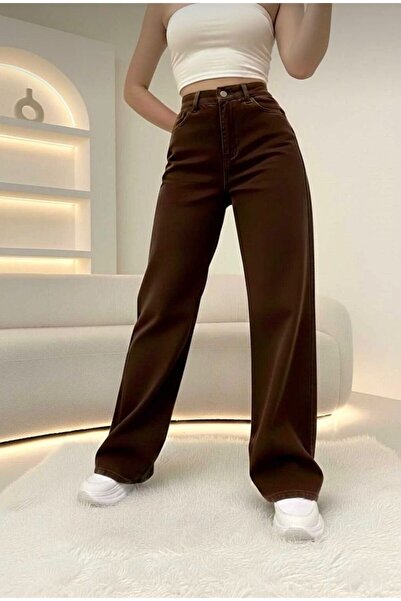 ON KLEEM Dark Brown Women's Denim Pants That Do Not Fade