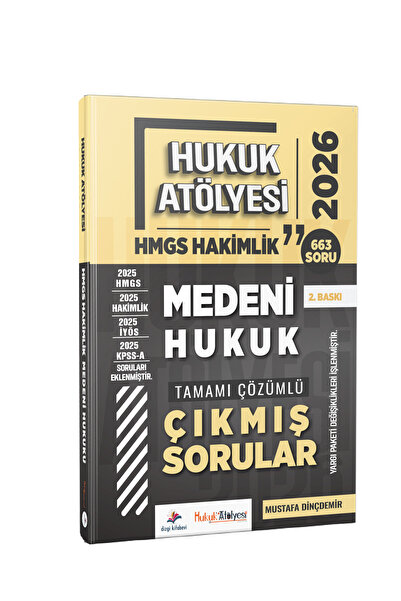 Dizgi Kitap 2026 Hukuk Atölyesi Hakimlik HMGS Medeni Hukuk Çözümlü Çıkmış Sor...