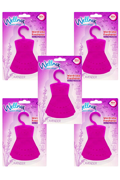Wellnax Lavanta - 5 Adet Ekonomik Set : Çekmece, Valiz ve Dolap Ferahlatıcı Etki