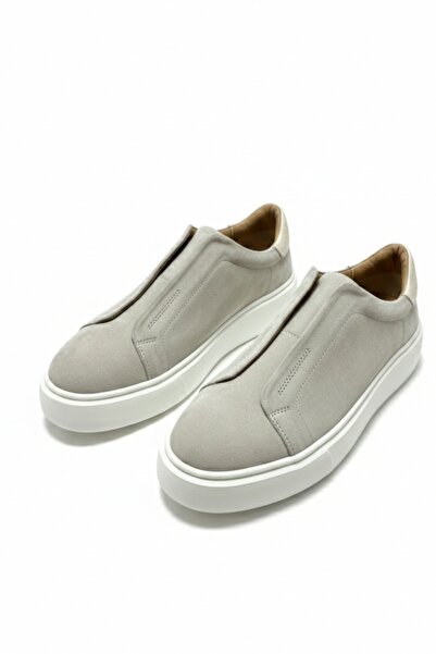 LUSIVE 100% Genuine Suede Leather Beige Laceless Comfortable Casual Men's Sho...