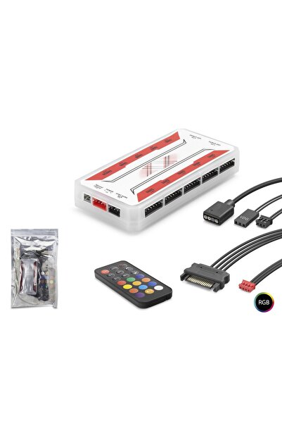 Kastore Argb Fan Ve Led Kontrolcü Hub Seti Uzaktan Kumandalı - Beyaz ND2806