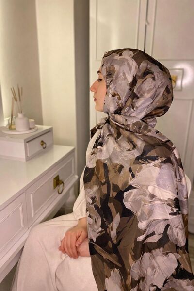 Evascarfs Bambu kraş çiçek desenli soft şal