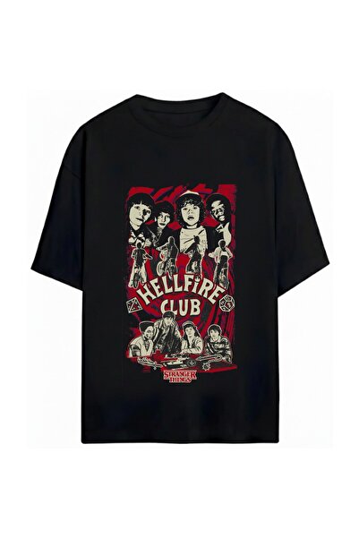 SVART WEAR Stranger Things Series Baskılı Unisex Oversize %100 Pamuklu T-Shirt