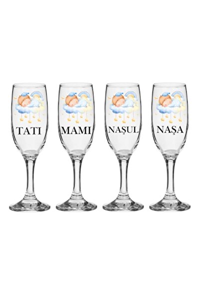 OEM Set de 4 pahare de șampanie personalizate
