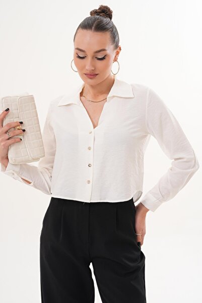 ŞİMAL Women's Long Sleeve Modal Short Shirt 260176