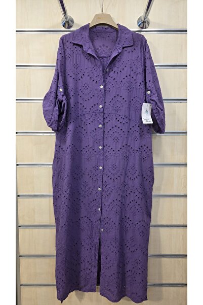 Park Moda Cotton Scallop Shirt Dress