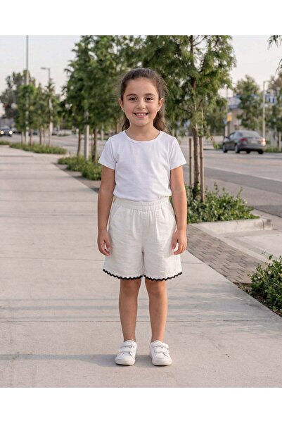 REDTAG Girls White Embellished Shorts