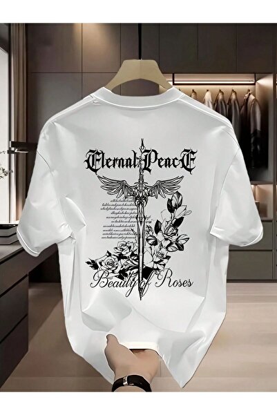 ZEMLİYA Tricou unisex supradimensionat cu imprimeu grafic – Croială lejeră pe...