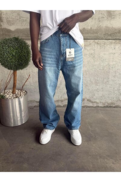 KağanKY Blue Stonewashed Relax Baggy Jean