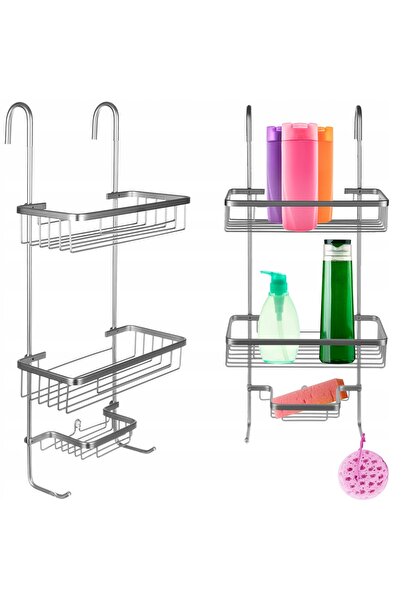 zola Steel bathroom shelf, suspension mounting, 3 baskets, 63x14x28.5cm
