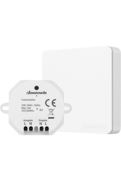 Dotail Întrerupător wireless DEWENWILS, 230 V, rază de acțiune 30 m, fără cab...