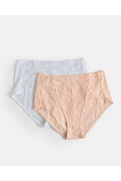 REDTAG Women Pink And Blue Full Brief With Lace (Pack Of 2)