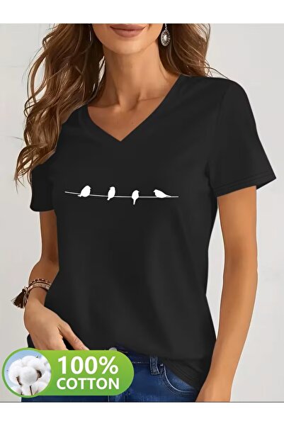 yombaa Îmbrăcăminte de damă cu decolteu în V și mâneci scurte, de primăvară ș...