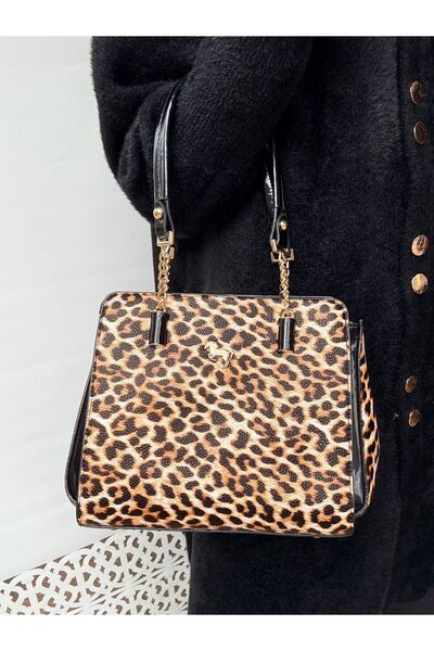 Çanta Trend Miami Polo Club Leopard 5-Compartment Chain Hand Strap Detailed W...