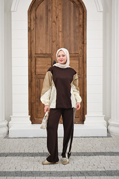 LOCCO Women's Double Garni Detailed Suit Brown