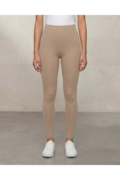 REDTAG Women Beige Long Length Leggings