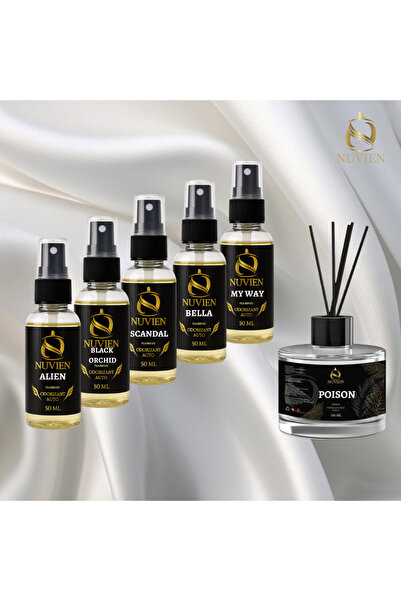 Nuvien Women Package 5x Car Air Freshener 50 ml + 1x Room Air Freshener with ...