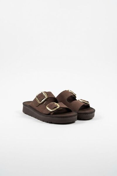 Adım Dünyası Women's Double Buckle Gold Accessory Brown Black Tan Beige Daily...