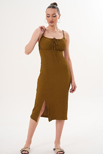 ŞİMAL Women's Rope Strap Wrap Dress 260077 -