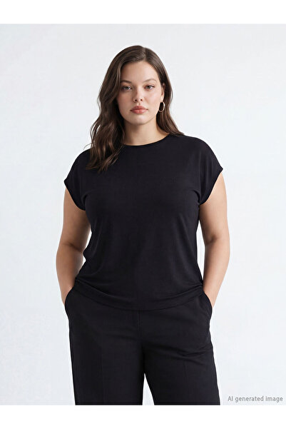 LC Waikiki عروض الموسم الجديد من GULIS GYM تونيك نسائي أسود برقبة دائرية