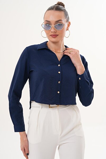 ŞİMAL Women's Long Sleeve Modal Short Shirt 260176