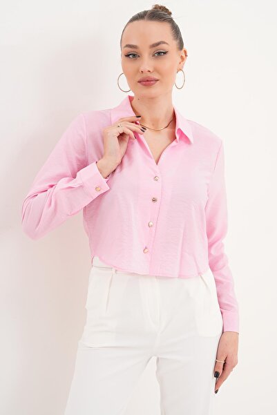 ŞİMAL Women's Long Sleeve Modal Short Shirt 260176