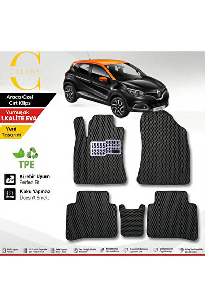 COLONY Renault Captur 2013-2019 Hücreli Premium 1.Kalite Eva Paspas Seti Pasp...