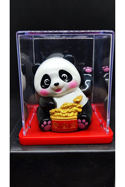 shop Güneş Enerjili Panda Hareketli Figür Dekoratif Oyuncak Sallanan Panda Of...
