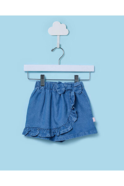 REDTAG Infant Girls Blue Midwash Skort With Bow