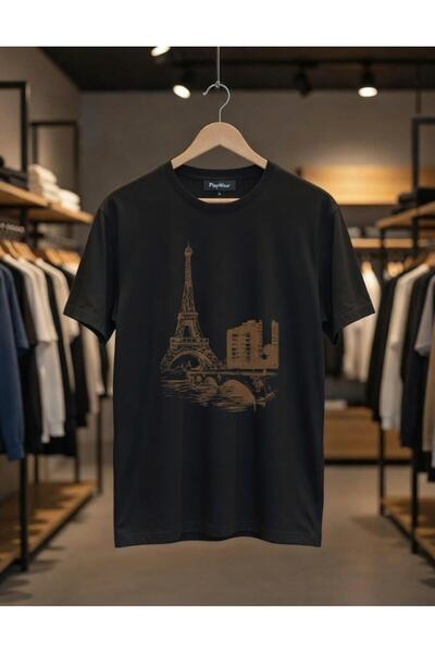 playwear Tricou cu imprimeu Turnul Eiffel Veneția, 100% bumbac, croială normală