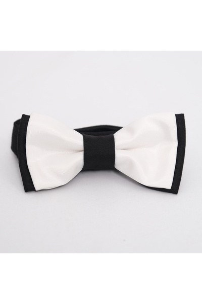 Doctor junior Boy's contrast ecru black bow tie