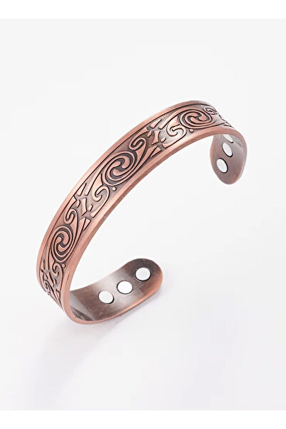 Generic Retro Magnetic Bracelet & Ring Set – Ancient Red Copper Brushed Style...